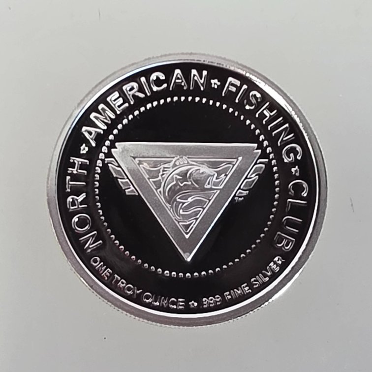 1 Troy Ounce .999 Fine Silver Coin North American Fishing Club