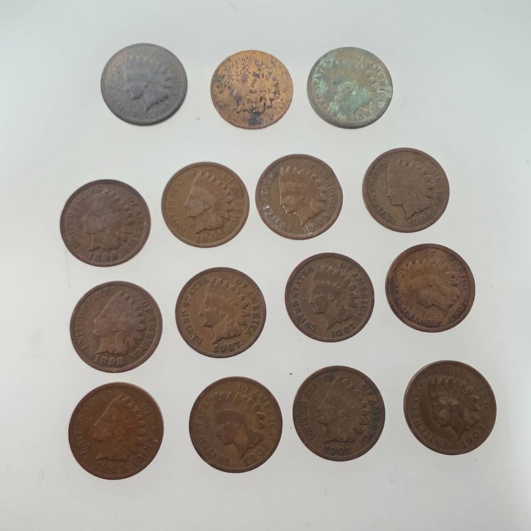 15 Indian Head Cents inc. 1883