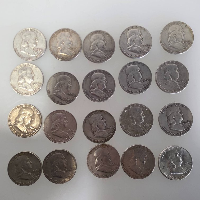(20) Ben Franklin Half Dollars – Various Dates and Mint Marks