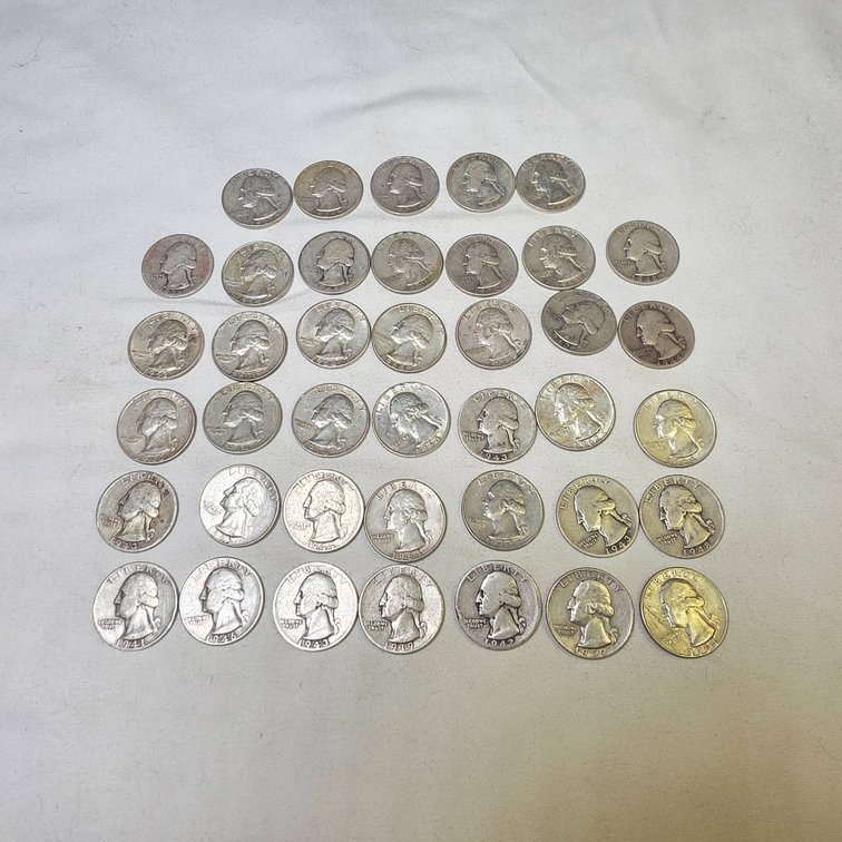40 Silver Quarters Dated 1964 or Earlier