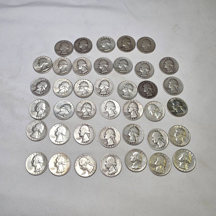 40 Silver Quarters Dated 1964 or Earlier