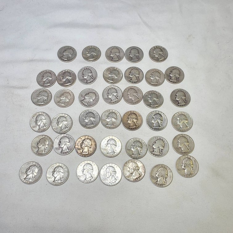 40 Silver Quarters Dated 1964 or Earlier