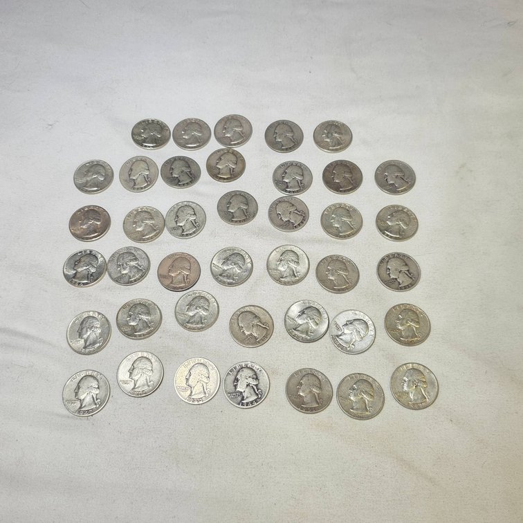 (40) Silver Washington Quarters, 1964 or Earlier
