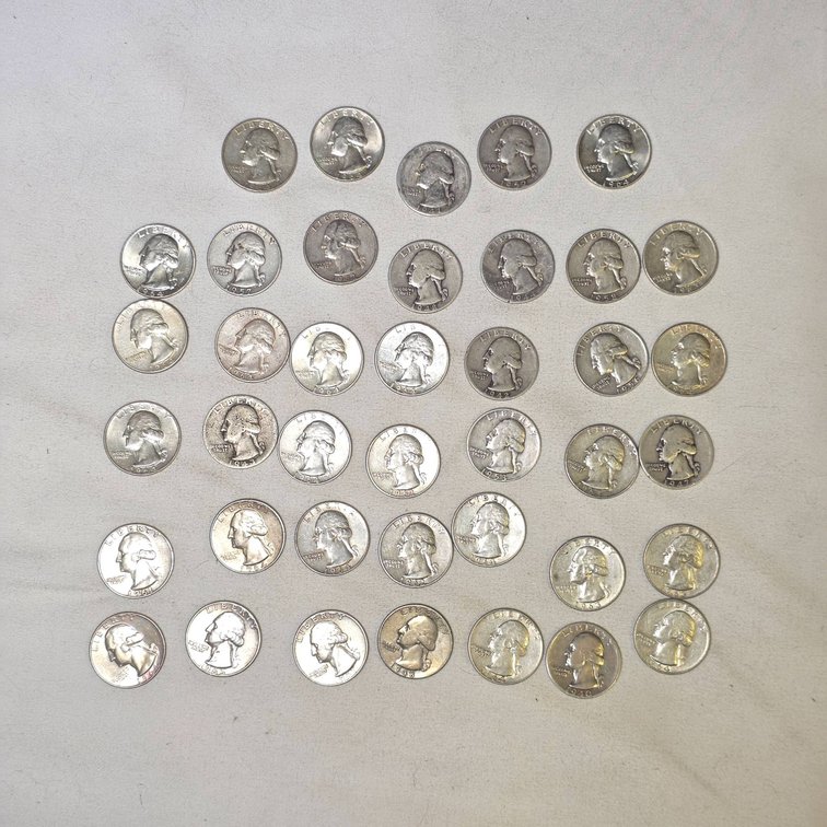 (40) Silver Quarters Dated 1964 or Earlier