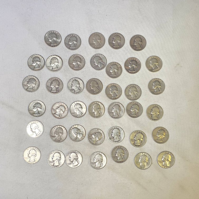 40 Silver Quarters, All Dated 1964 or Earlier