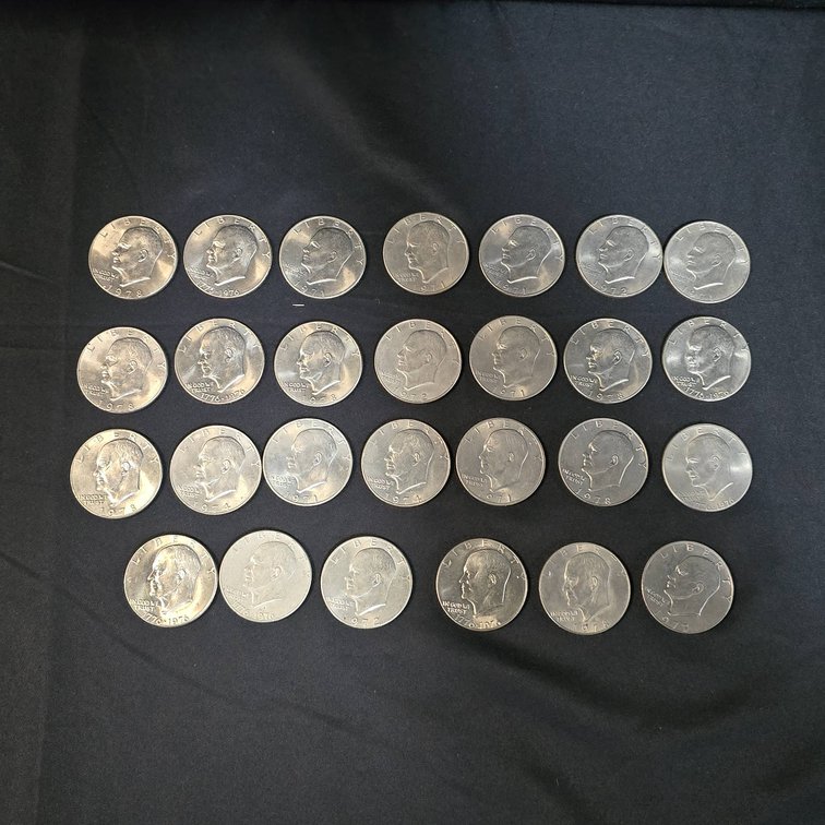 (27) Eisenhower Dollar Coins – Various Years