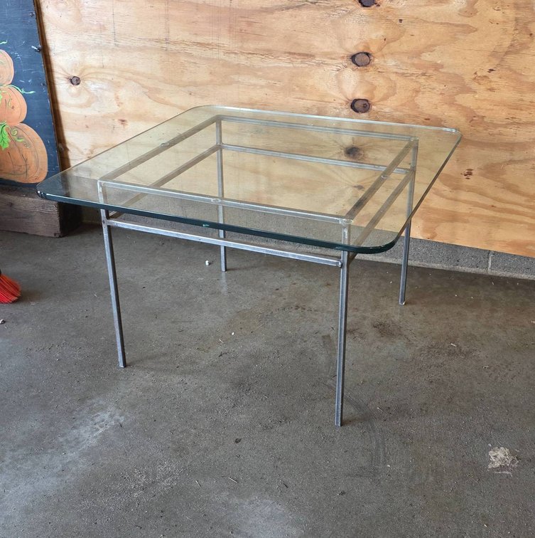 Glass and Chrome Rectangular Coffee Table