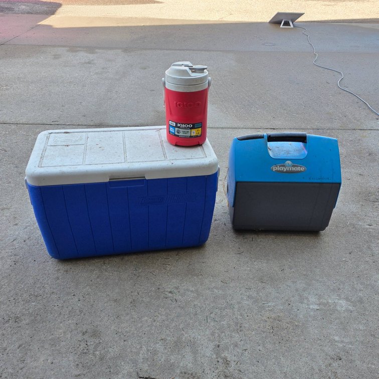 Three Coolers: Coleman, Igloo, and Playmate by Igloo