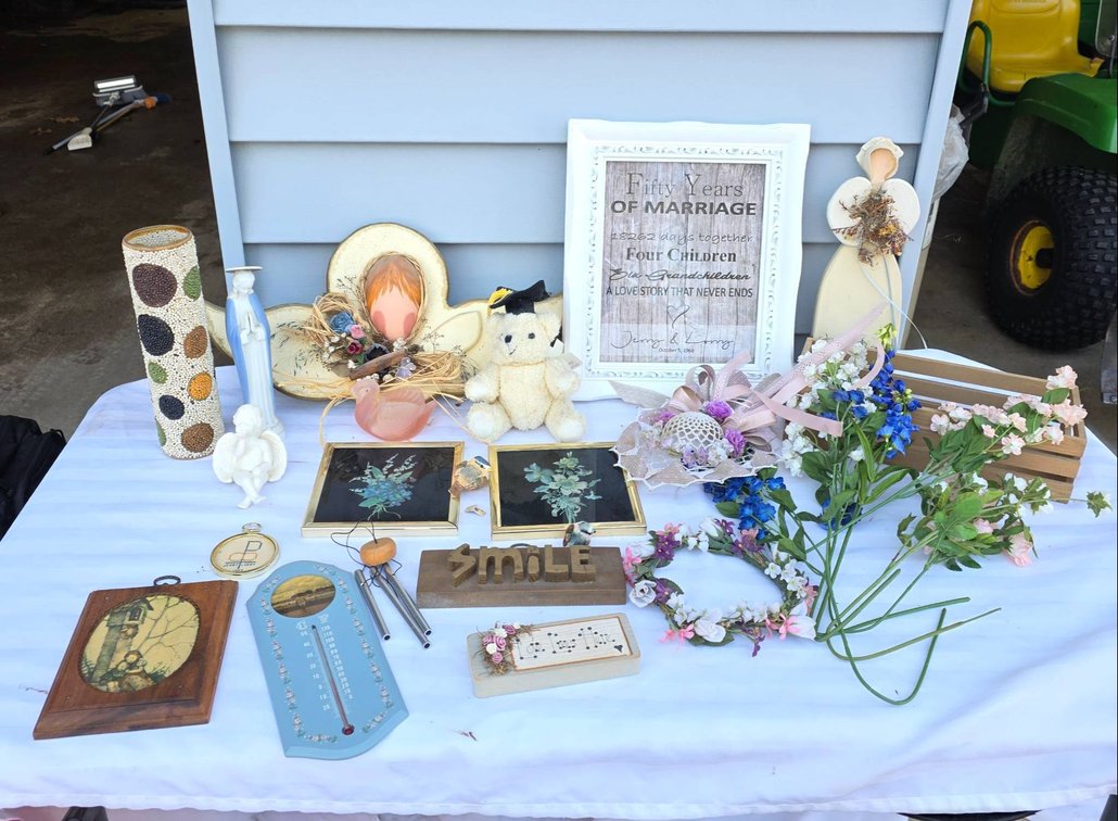 Easter/Spring Items Including Frames, Florals, and Figurines