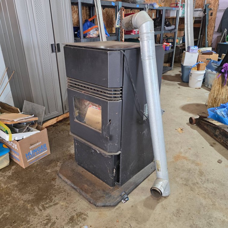 Kinderhook Pellet Stove with Manual and Vent Pipe
