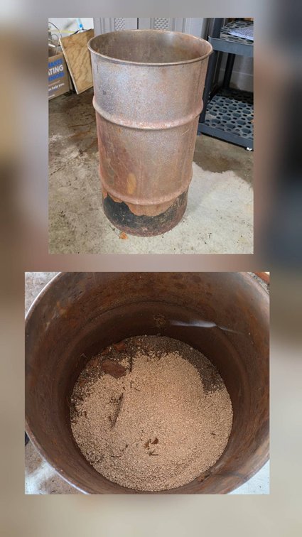 Metal Barrel Containing Quick Dry