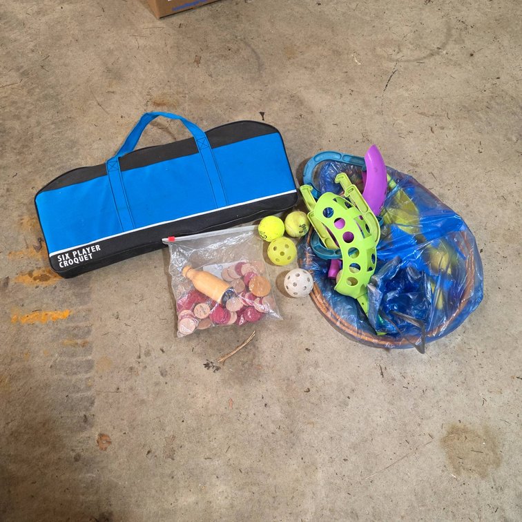 Six-Player Croquet Set and Assorted Gaming Accessories