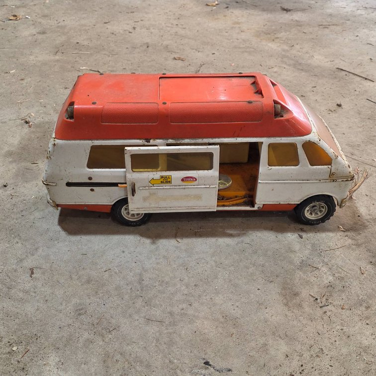 Vintage Tonka Toy Ambulance Van with Pull-Slide Door