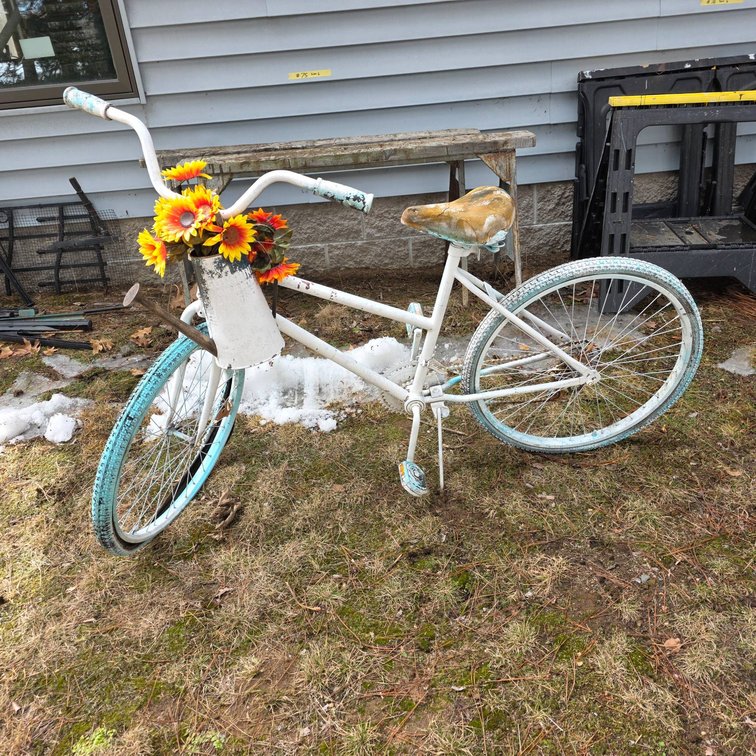 Decorative Garden Bicycle with Floral Basket
