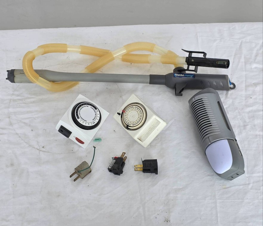 Two-Prong Adapters, Plug-In Timers, Air Purifier, and Transfer Pump