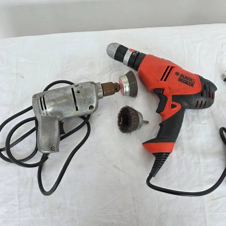 Two Electric Drills  – Black & Decker and ShopCraft