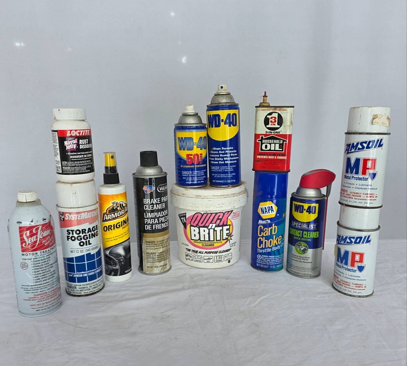 Partial Containers of Automotive Fluids and Cleaners