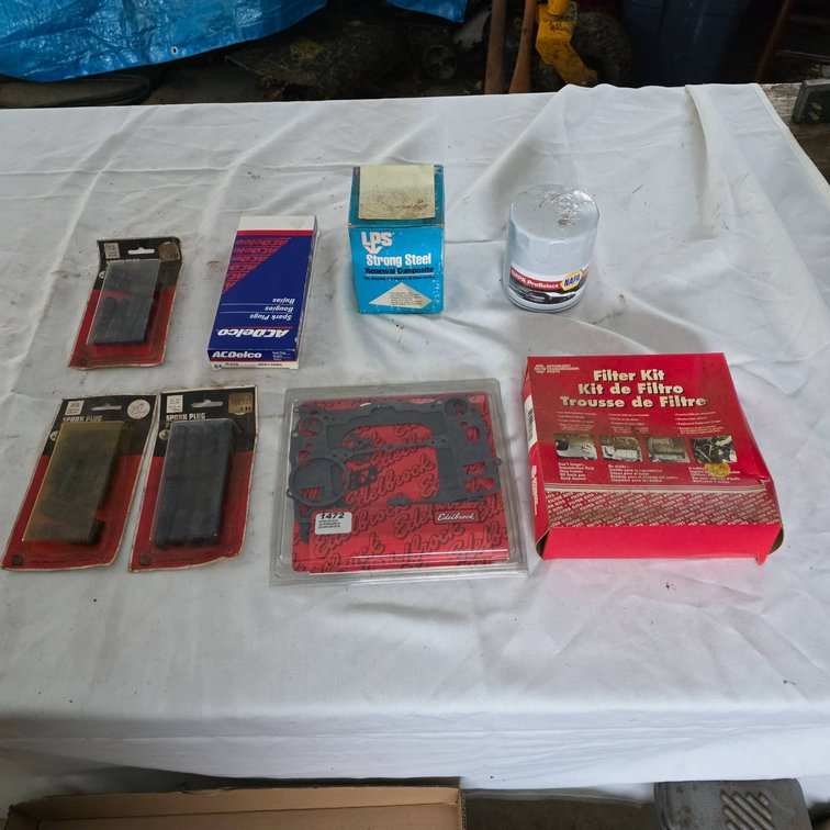 ACDelco Spark Plugs and Edelbrock Gasket Car Parts Lot