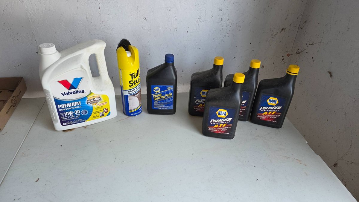 Sealed Automotive Oils and Fluids, Including Valvoline 10W-30 and ATFs