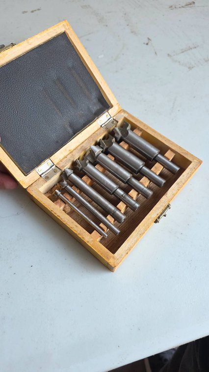 7pc Forstner Bit Set in Wooden Case with Marked SKU P3629