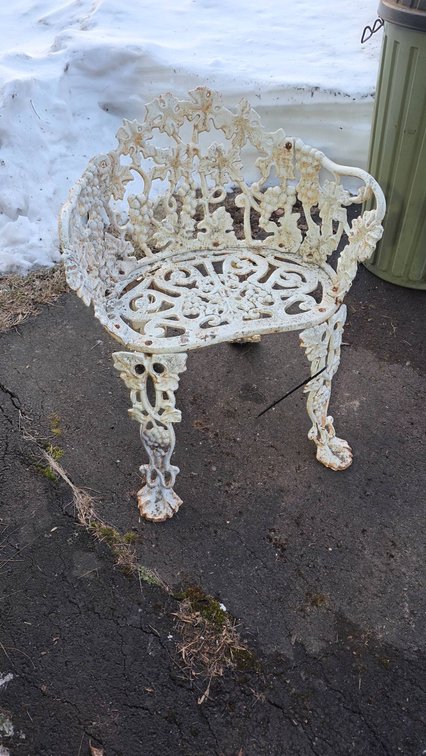 Cast Garden Seat with Grape Motif