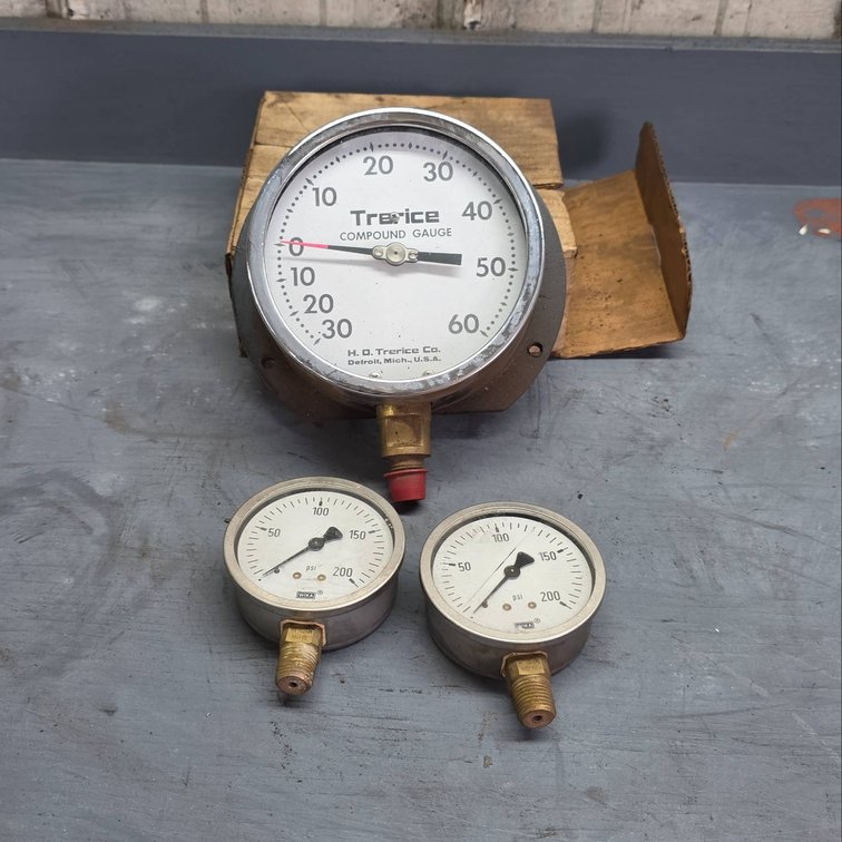 Trerice and Wika Pressure Gauges with Box