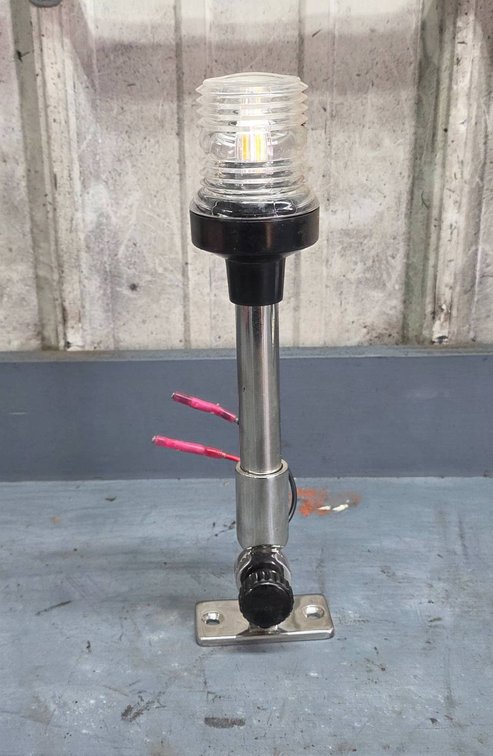 Stainless Steel Boat Light with Mounting Base and Wiring