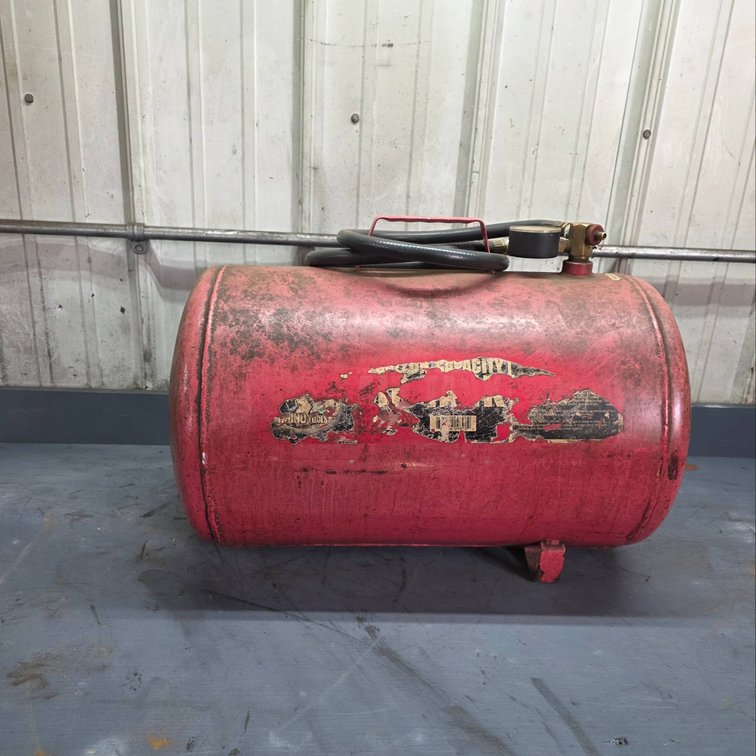 Portable Red Air Tank, About 5 Gallons