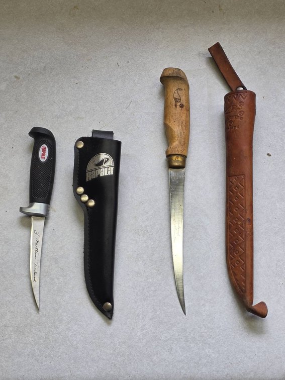 Two Fish Filleting Knives with Sheaths