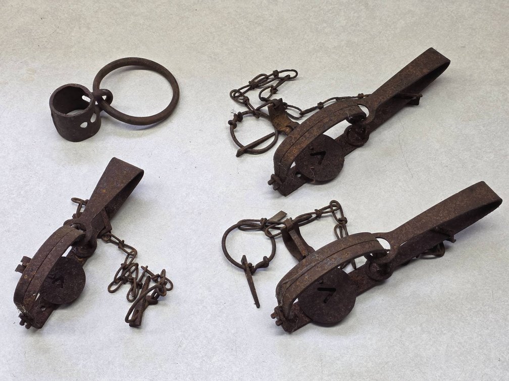 Three Metal Traps with One Ring Attachment