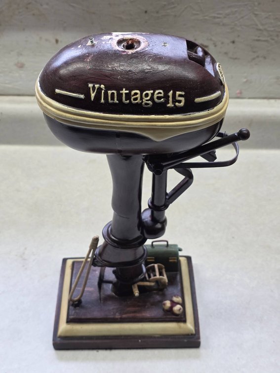 Resin Outboard Motor Lamp Base with Nautical Detailing