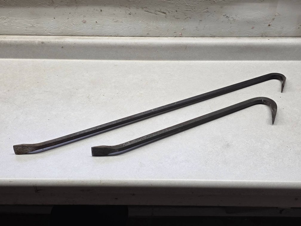 Two Solid Steel Crowbars