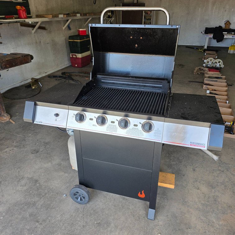 Char-Broil 4-Burner Propane Gas Grill with Side Shelves