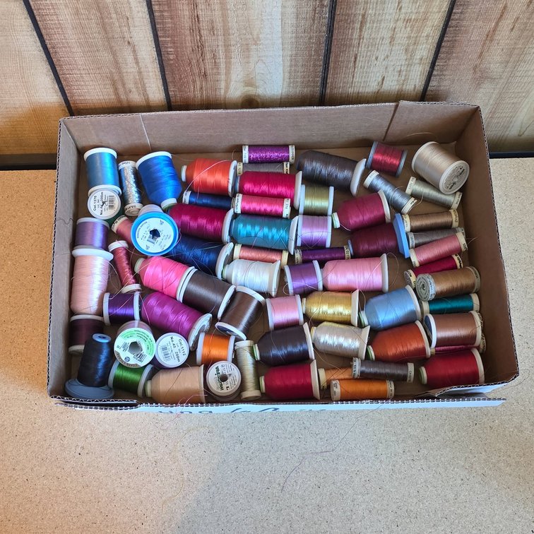 New and Partial Rolls of Sewing Thread, Various Colors and Brands
