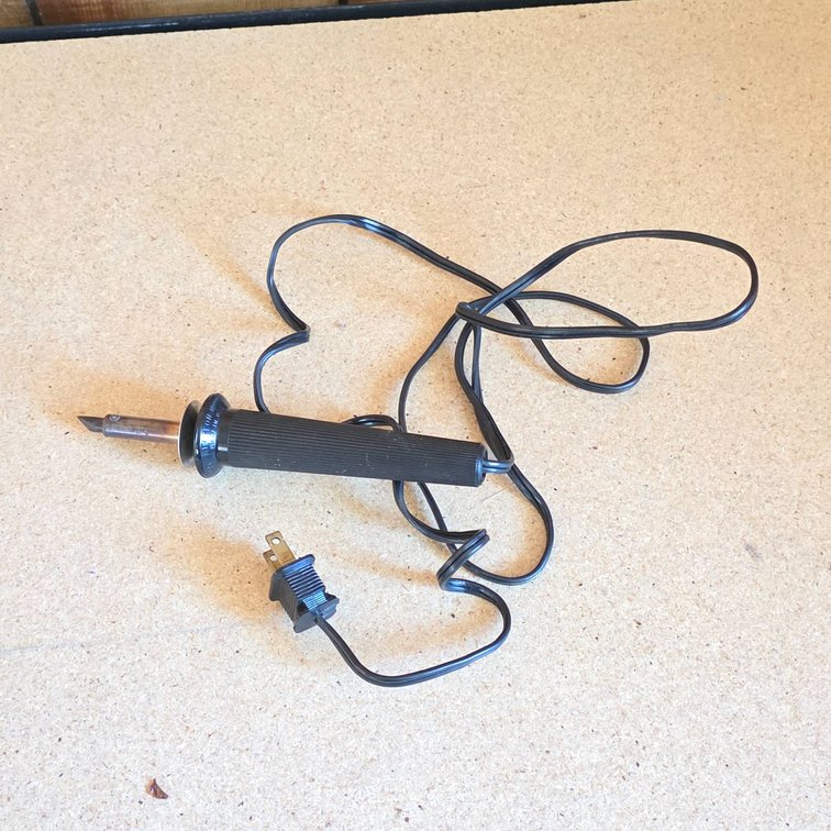 Electric Soldering Iron with Ribbed Grip and Power Cord