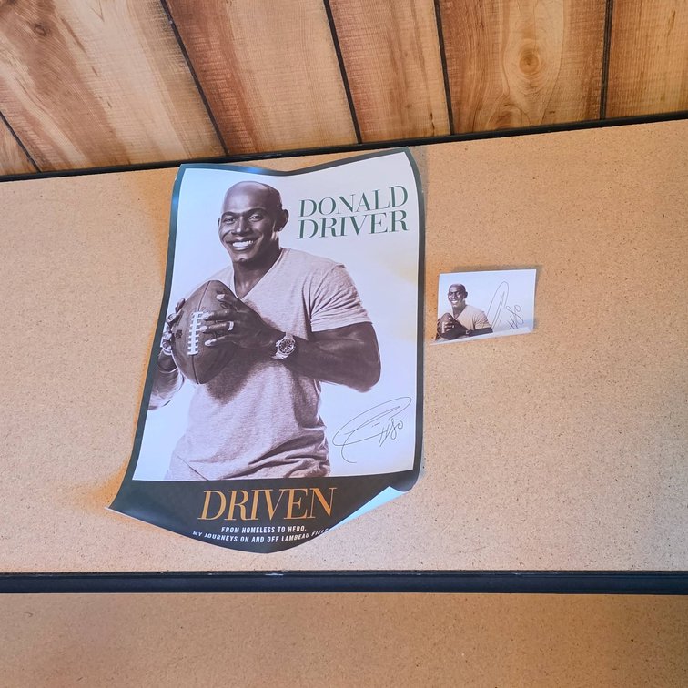 Donald Driver Signed ‘Driven’ Poster and Photo