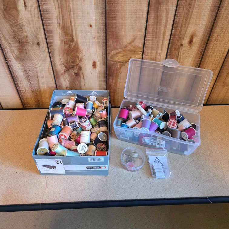 New and Partial Rolls of Sewing Thread with Accessories