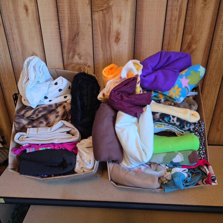 Fabric Scraps and Textiles in Mixed Colors and Patterns