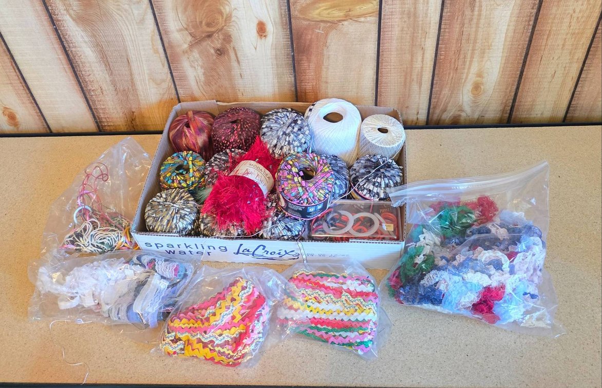 Craft Supplies Including Yarn, and Rickrack