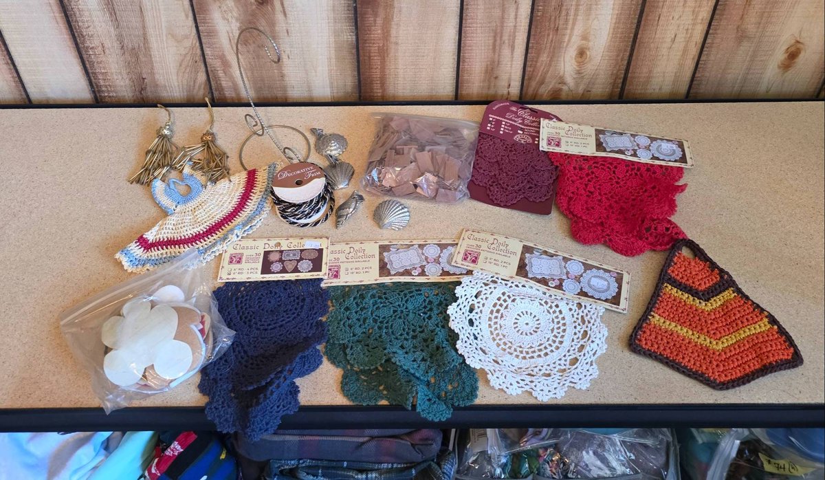 Crocheted Doilies, Jewelry, and Craft Supplies