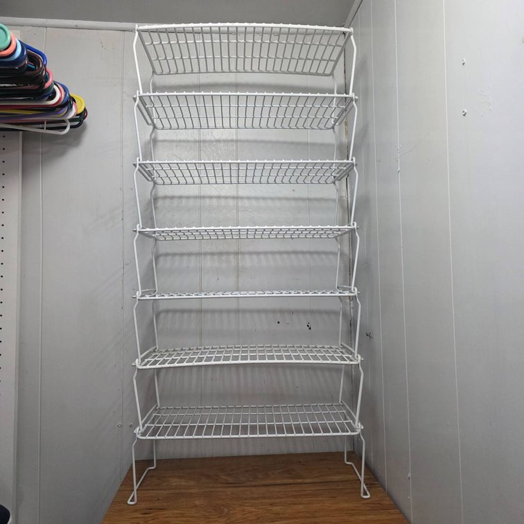 White Metal 6-Tier Wire Shelf