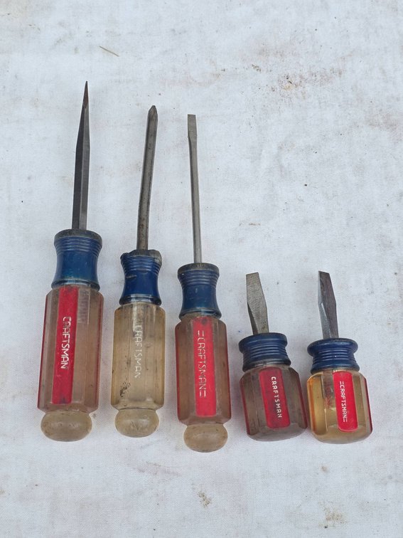 5pc Craftsman Screwdriver Lot with Mixed Types and Sizes