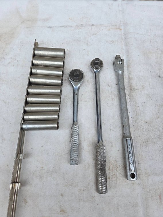 12pc Craftsman Socket and Wrench Lot with New Britain Breaker Bar