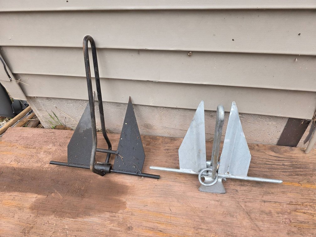 2pc Boat Anchor Lot Featuring Metal Construction