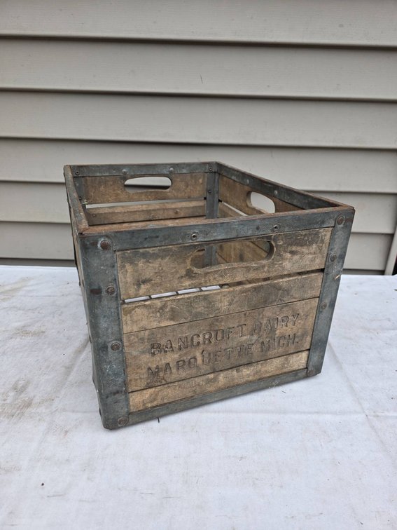 Vtg Bancroft Dairy Crate, Marquette, Michigan
