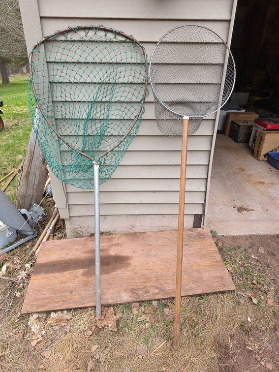 2pc Fishing Net Lot with Metal Frame