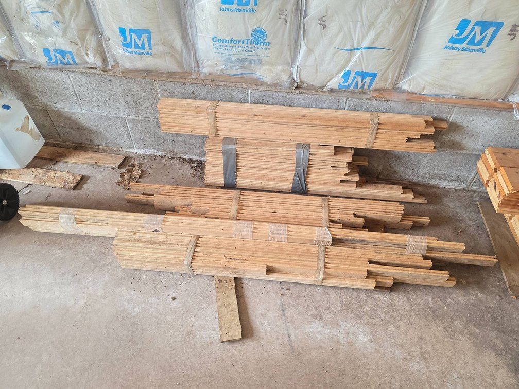 Oak Tongue-and-Groove Hardwood Flooring Lot, Approx. 70" Longest Segment