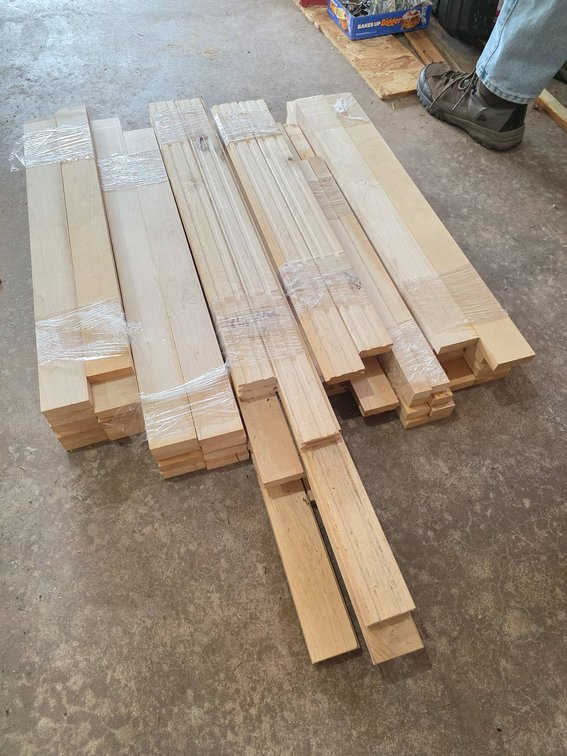 Maple Tongue-and-Groove and Solid Hardwood Flooring Lot, Approx. 46" Lengths