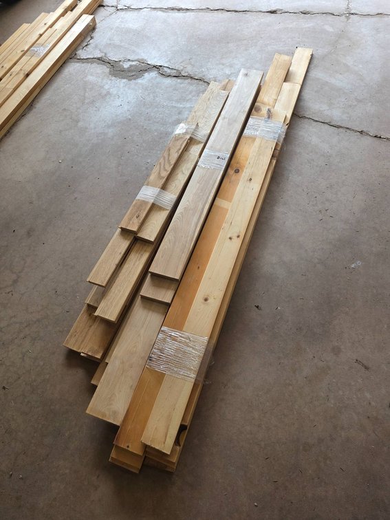 Pine, Birch, and Hickory Wood Segments, Longest Approx. 77 Inches