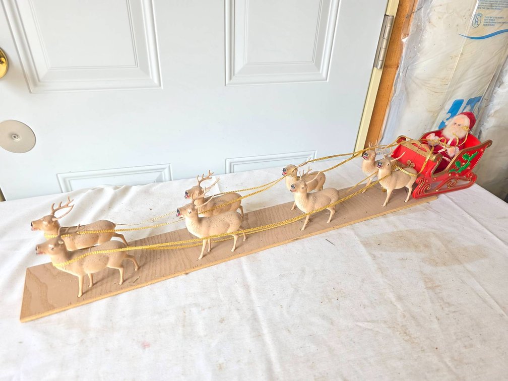 Santa and Reindeer Sleigh Display, 35" Long